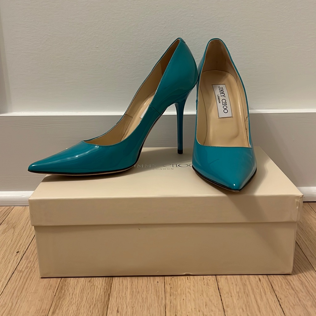 Size 36.5 Jimmy Choo Turquoise Heels